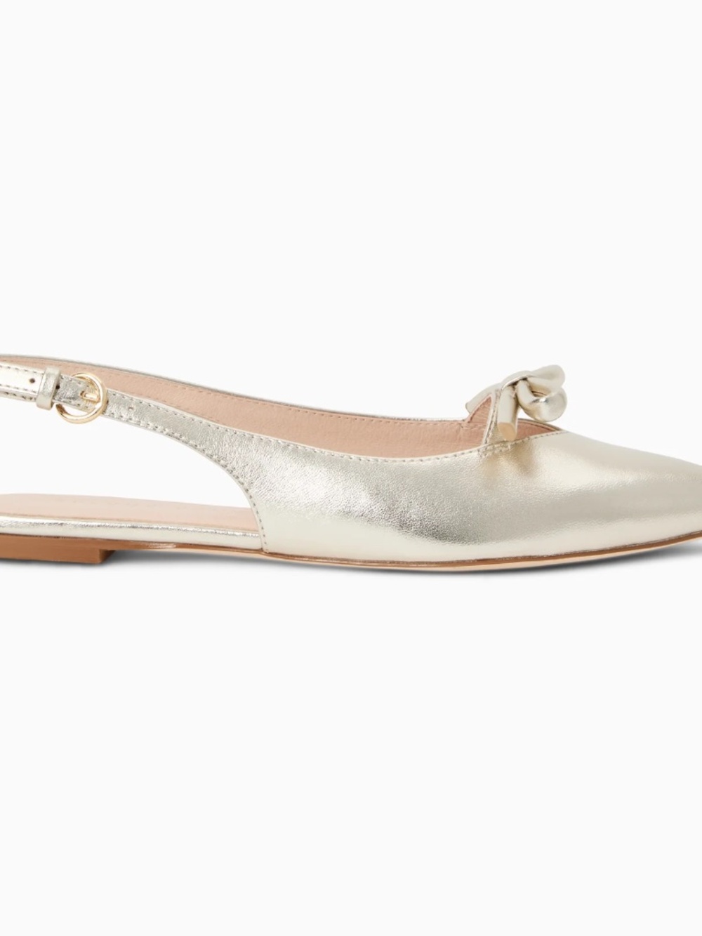 Dressy Jacks! Jack Rogers LENNOX Sz 6 Platinum Sling-Back Flats NIB/Tissue - Picture 2 of 6